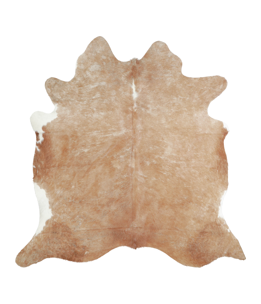 Beige X-Large Brazilian Cowhide Rug 6'9"H x 6'8"W #A20750 by Hudson Hides