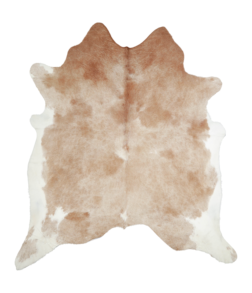 Beige and White XX-Large Brazilian Cowhide Rug 8'2"H x 7'3"W #A20762 by Hudson Hides