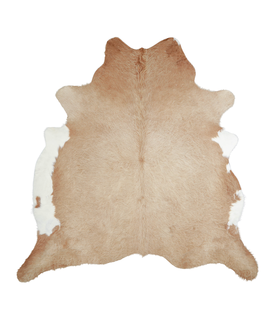 Beige XX-Large Brazilian Cowhide Rug 7'3"H x 7'1"W #A20774 by Hudson Hides