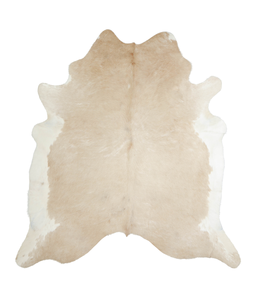 Beige and White XX-Large Brazilian Cowhide Rug 7'4"H x 6'9"W #A20777 by Hudson Hides