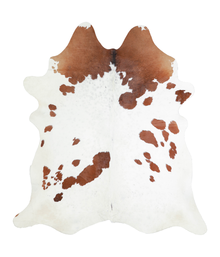 Brown and White X-Large Brazilian Cowhide Rug 6'10"H x 6'2"W #A20793 by Hudson Hides