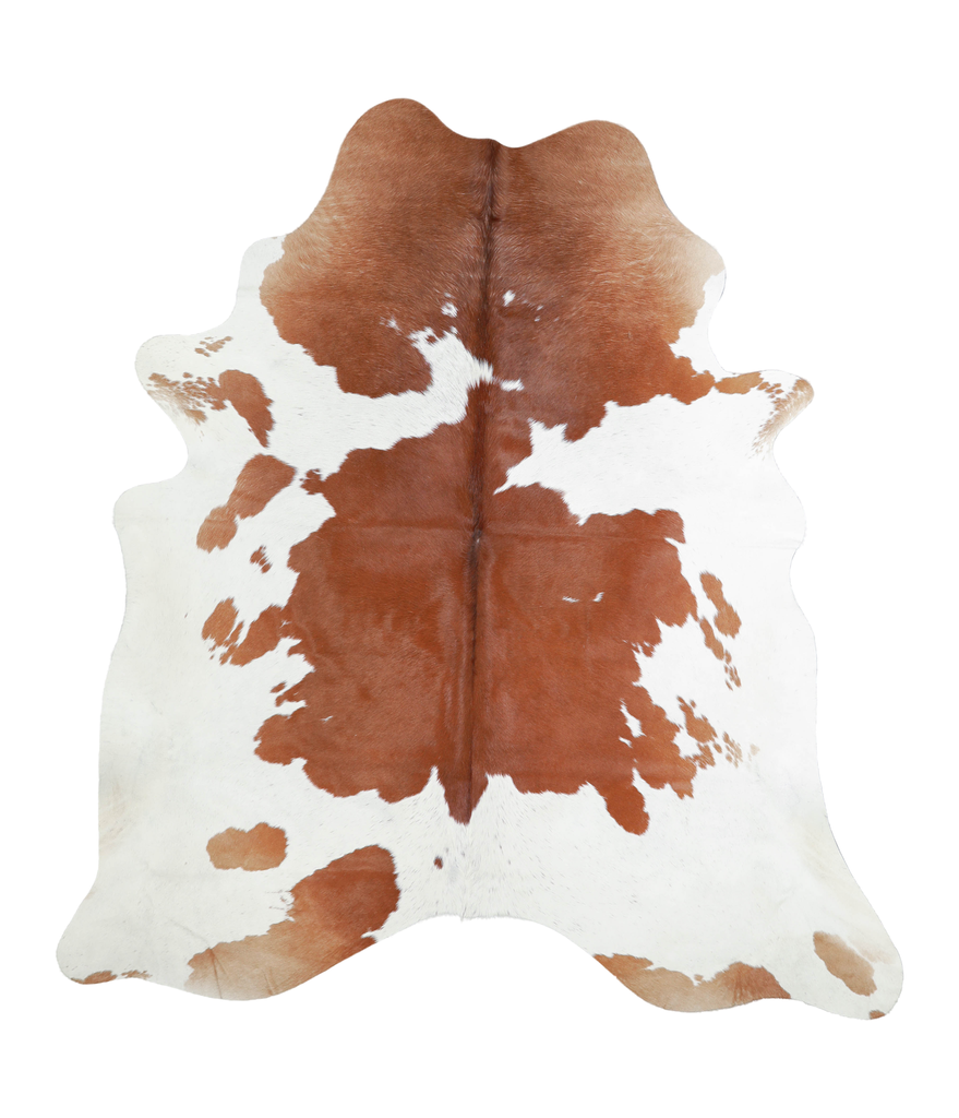 Brown and White X-Large Brazilian Cowhide Rug 7'2"H x 6'7"W #A20794 by Hudson Hides