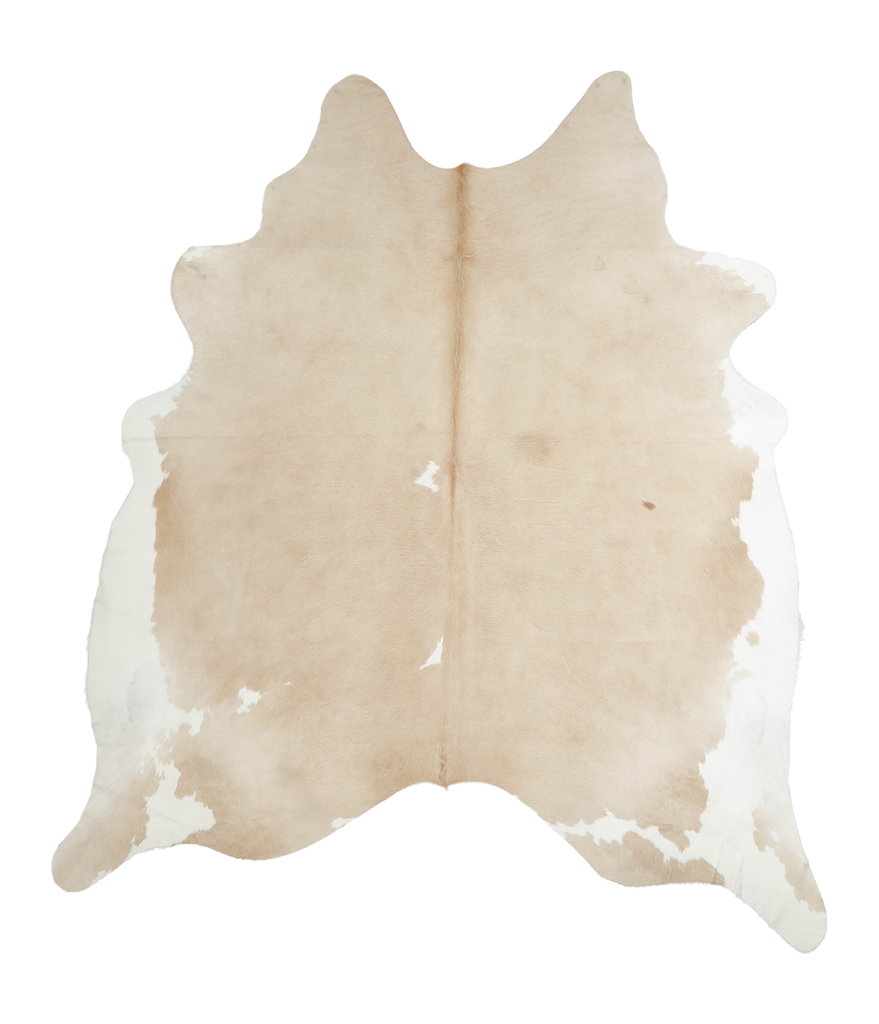 Beige and White XX-Large Brazilian Cowhide Rug 7'11"H x 6'10"W #A20799 by Hudson Hides
