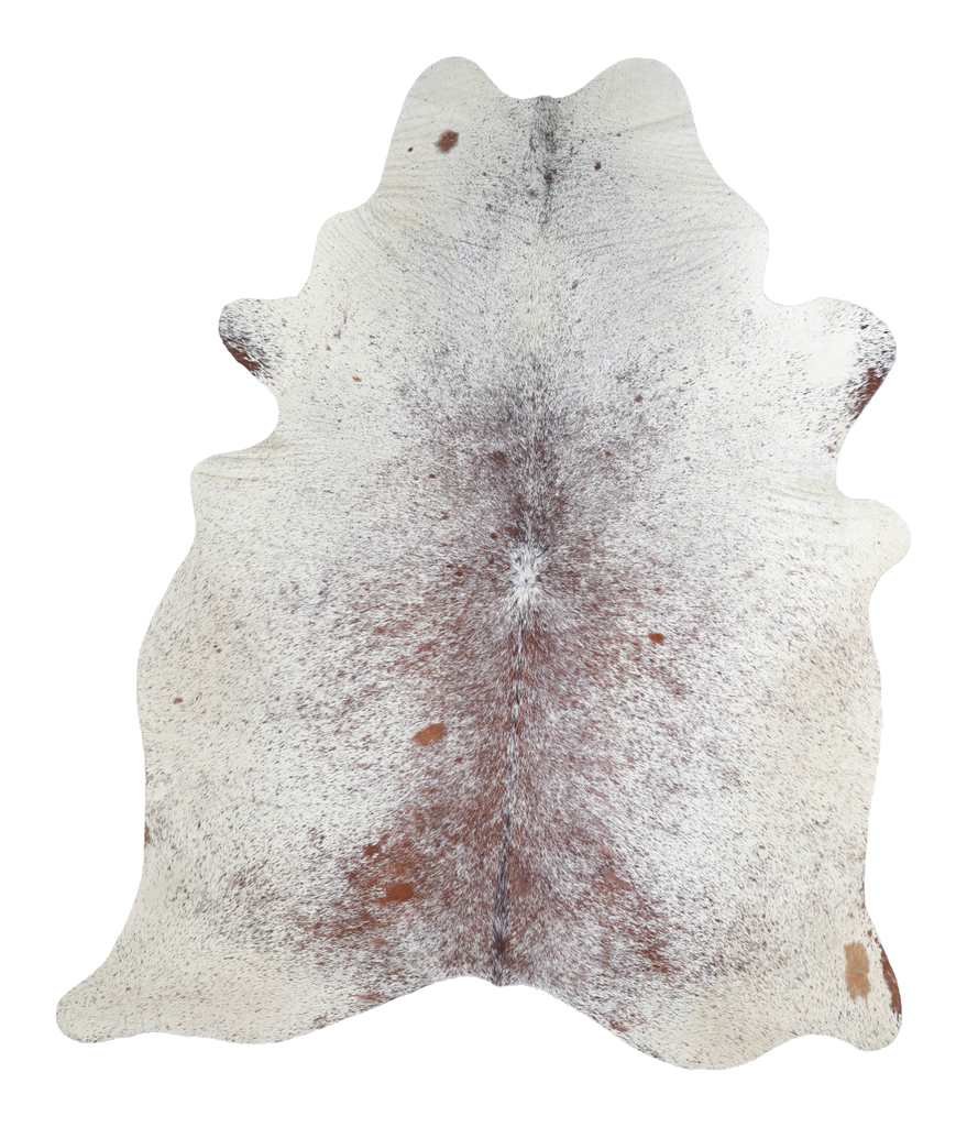 Salt and Pepper Brown Large Brazilian Cowhide Rug 6'10"H x 5'9"W #A20828 by Hudson Hides