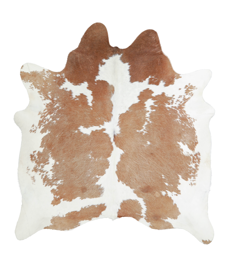 Brown and White X-Large Brazilian Cowhide Rug 6'9"H x 6'1"W #A20832 by Hudson Hides