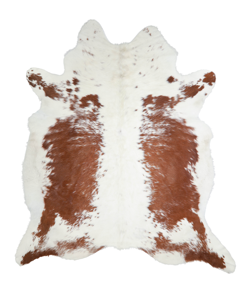 Brown and White XX-Large Brazilian Cowhide Rug 8'0"H x 6'11"W #A20833 by Hudson Hides