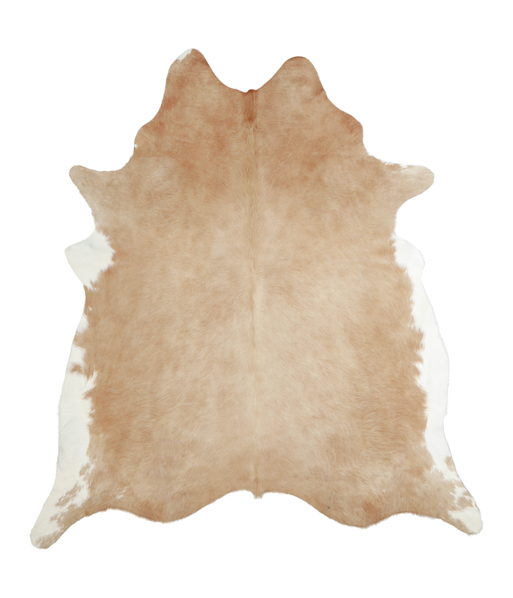 Beige XX-Large Brazilian Cowhide Rug 7'8"H x 6'10"W #A20875 by Hudson Hides