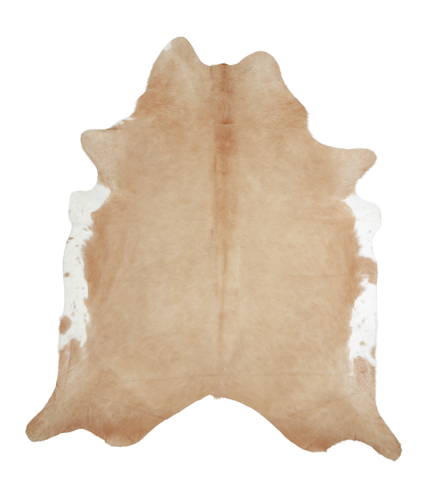 Beige XX-Large Brazilian Cowhide Rug 7'11"H x 6'11"W #A20877 by Hudson Hides