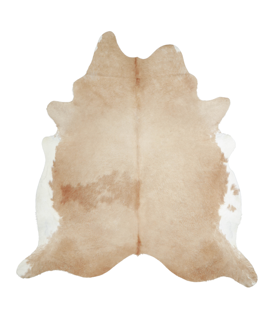 Beige and White XX-Large Brazilian Cowhide Rug 8'1"H x 7'7"W #A20891 by Hudson Hides