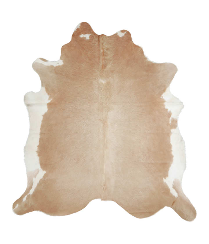 Beige and White XX-Large Brazilian Cowhide Rug 7'7"H x 6'11"W #A20901 by Hudson Hides