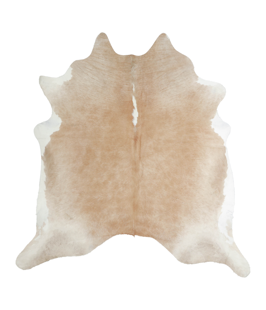 Beige X-Large Brazilian Cowhide Rug 7'0"H x 6'7"W #A20910 by Hudson Hides