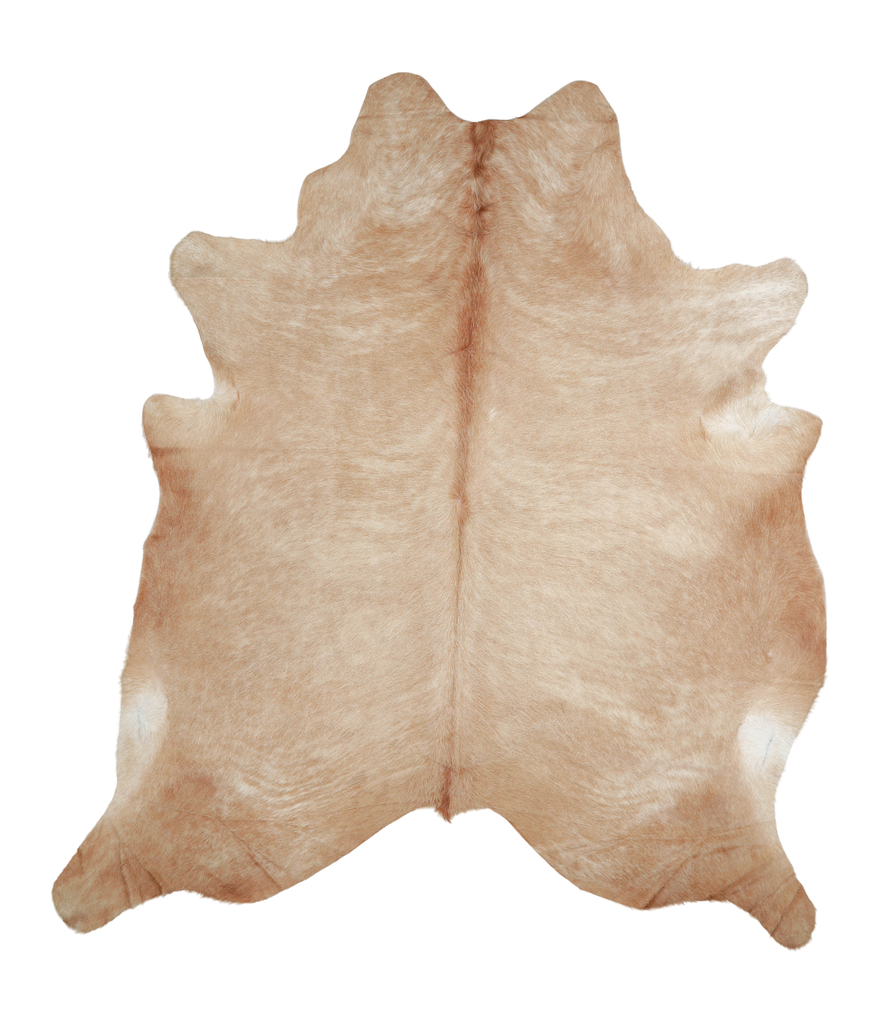 Beige XX-Large Brazilian Cowhide Rug 8'1"H x 7'1"W #A20914 by Hudson Hides