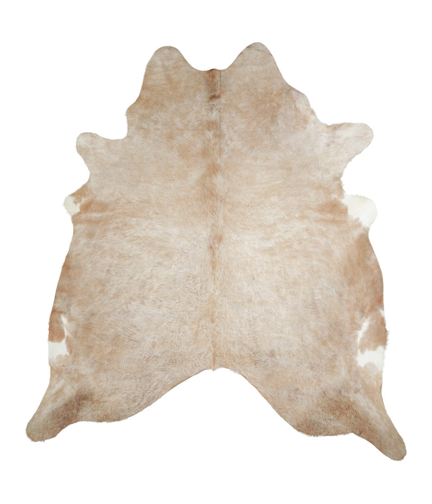 Beige XX-Large Brazilian Cowhide Rug 8'1"H x 7'3"W #A20919 by Hudson Hides