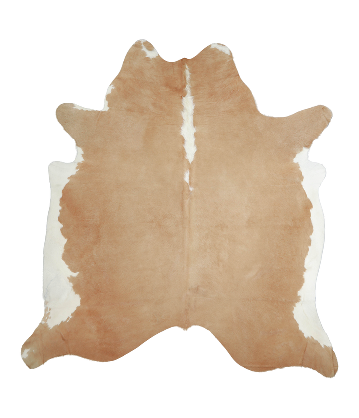 Beige and White XX-Large Brazilian Cowhide Rug 7'10"H x 7'3"W #A20941 by Hudson Hides