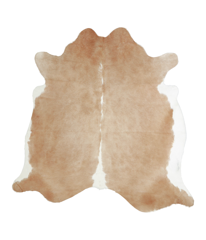 Beige and White X-Large Brazilian Cowhide Rug 6'9"H x 6'6"W #A20942 by Hudson Hides