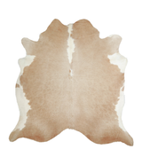 Beige and White XX-Large Brazilian Cowhide Rug 7'4"H x 7'1"W #A20943 by Hudson Hides
