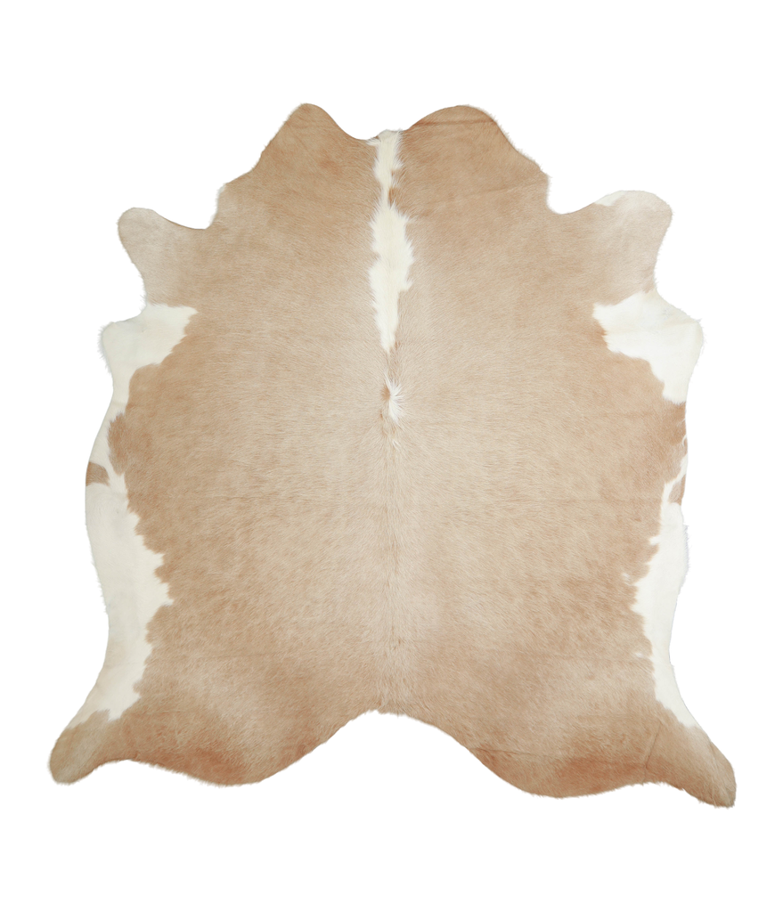 Beige and White XX-Large Brazilian Cowhide Rug 7'4"H x 7'1"W #A20943 by Hudson Hides