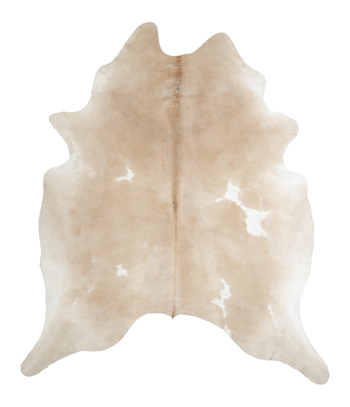 Beige and White XX-Large Brazilian Cowhide Rug 8'1"H x 6'9"W #A20944 by Hudson Hides
