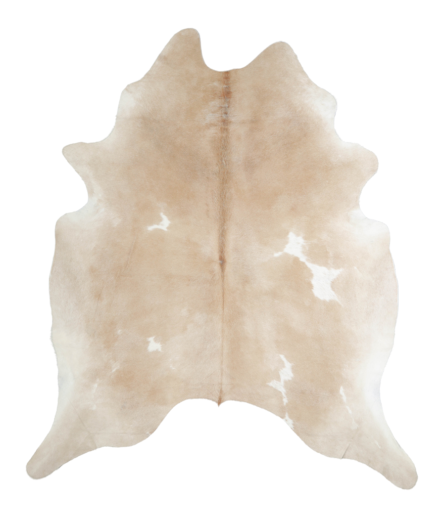 Beige and White XX-Large Brazilian Cowhide Rug 8'1"H x 6'9"W #A20944 by Hudson Hides