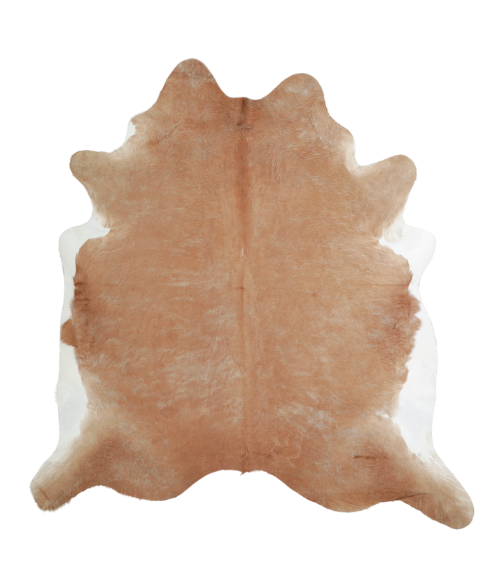 Beige X-Large Brazilian Cowhide Rug 7'1"H x 6'8"W #A20951 by Hudson Hides