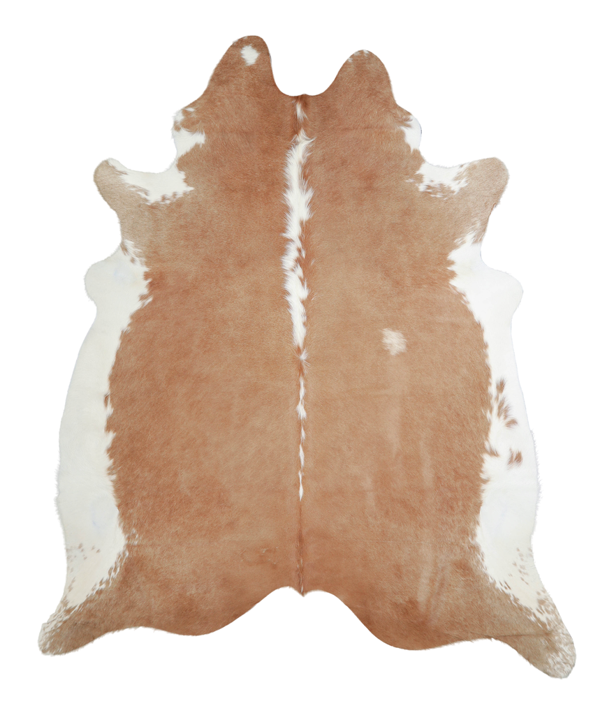 Beige and White XX-Large Brazilian Cowhide Rug 7'11"H x 6'7"W #A20956 by Hudson Hides