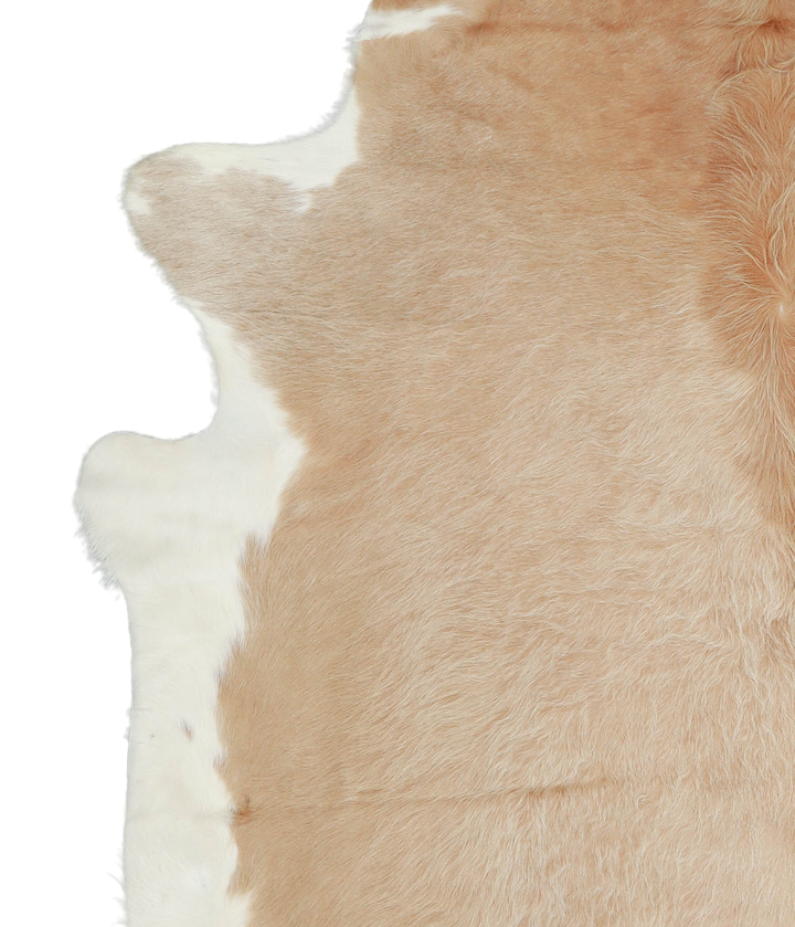 Beige and White XX-Large Brazilian Cowhide Rug 7'4"H x 6'10"W #A20958 by Hudson Hides