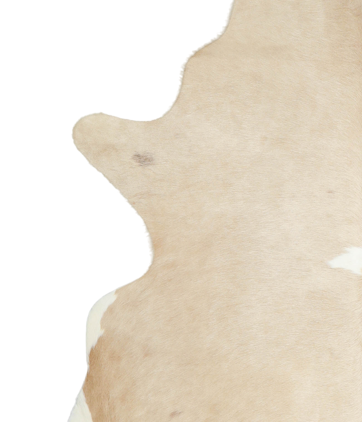 Beige and White X-Large Brazilian Cowhide Rug 7'4"H x 6'6"W #A20962 by Hudson Hides