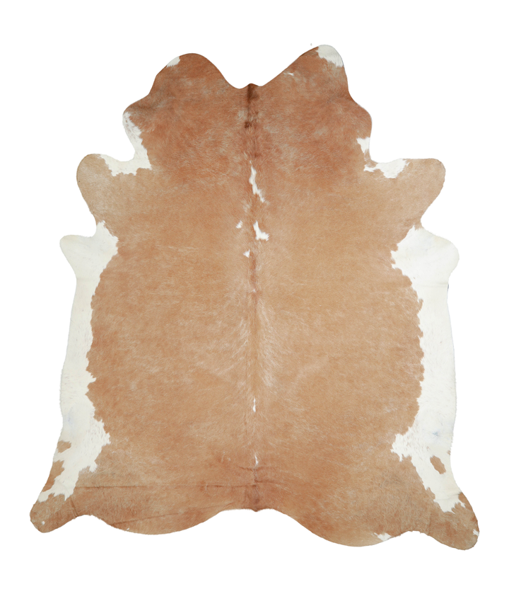 Beige and White XX-Large Brazilian Cowhide Rug 8'7"H x 7'7"W #A20975 by Hudson Hides