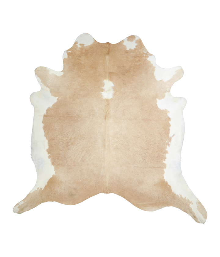 Beige and White XX-Large Brazilian Cowhide Rug 8'1"H x 8'2"W #A20982 by Hudson Hides