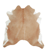 Beige X-Large Brazilian Cowhide Rug 7'0"H x 6'6"W #A20984 by Hudson Hides