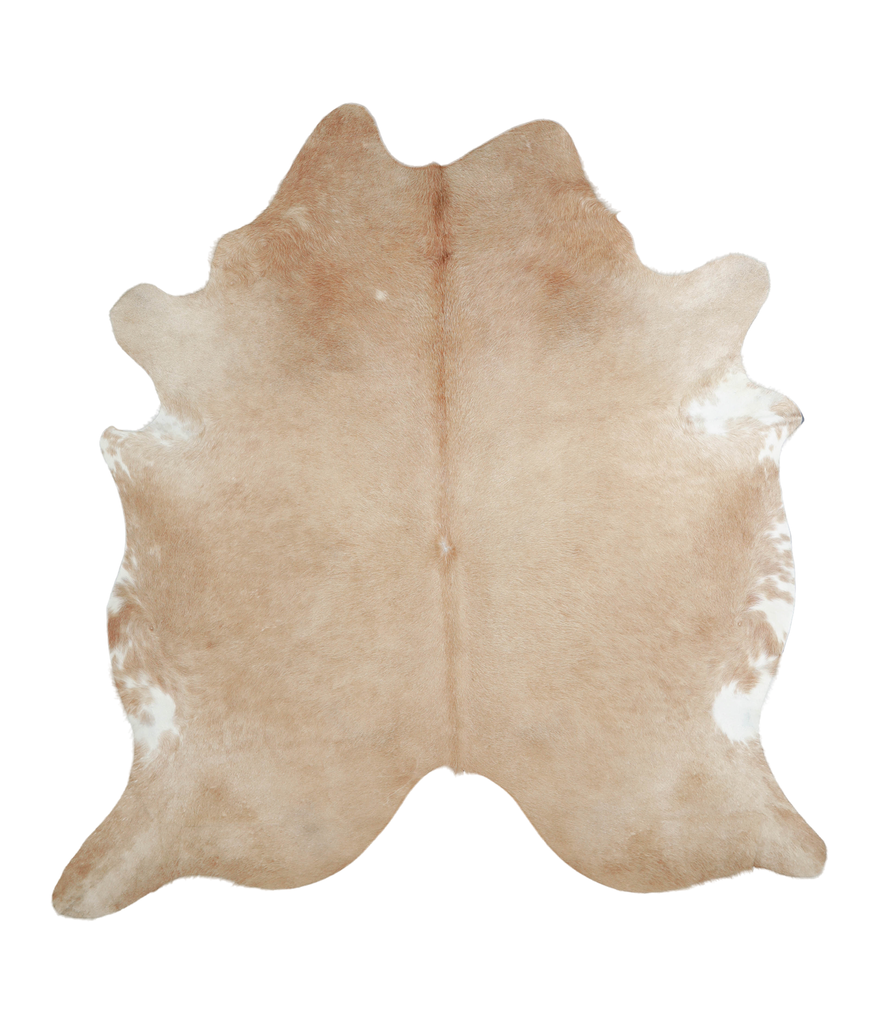 Beige XX-Large Brazilian Cowhide Rug 7'4"H x 6'10"W #A21008 by Hudson Hides