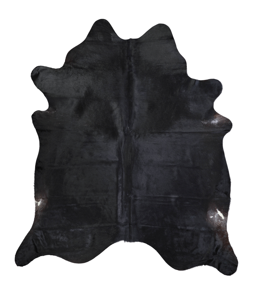 Solid Black XX-Large Brazilian Cowhide Rug 7'11"H x 6'10"W #A21016 by Hudson Hides