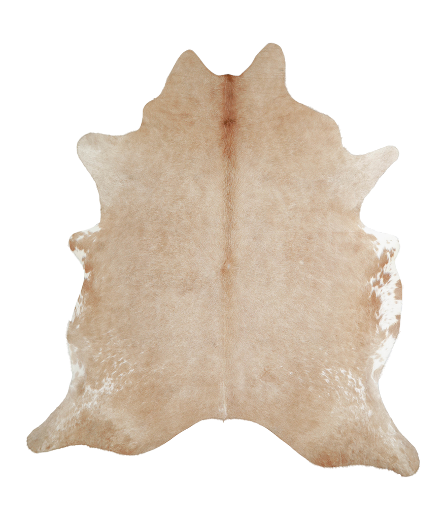 Beige XX-Large Brazilian Cowhide Rug 7'8"H x 6'10"W #A21026 by Hudson Hides