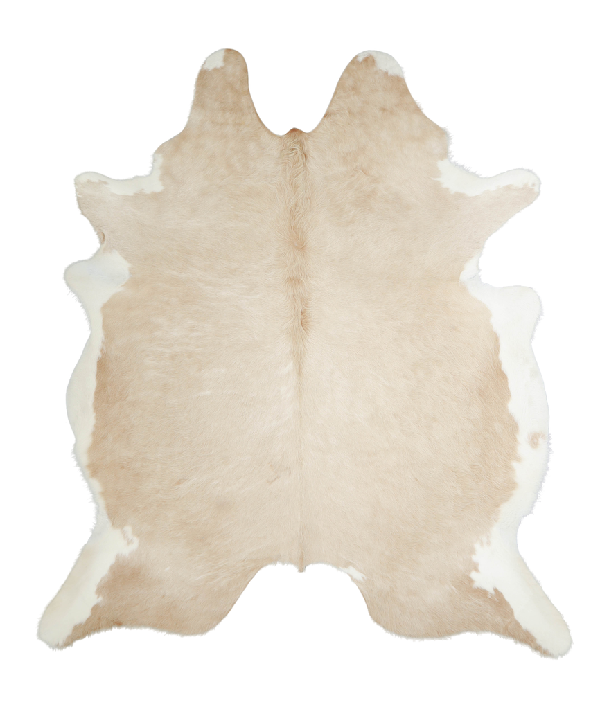 Beige and White XX-Large Brazilian Cowhide Rug 7'10"H x 6'9"W #A21029 by Hudson Hides