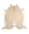 Beige and White XX-Large Brazilian Cowhide Rug 7'2"H x 7'1"W #A21054 by Hudson Hides