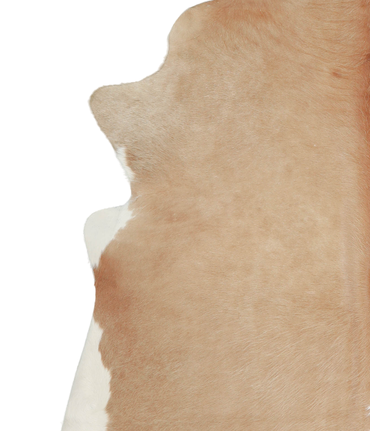 Beige and White X-Large Brazilian Cowhide Rug 7'1"H x 6'9"W #A21056 by Hudson Hides