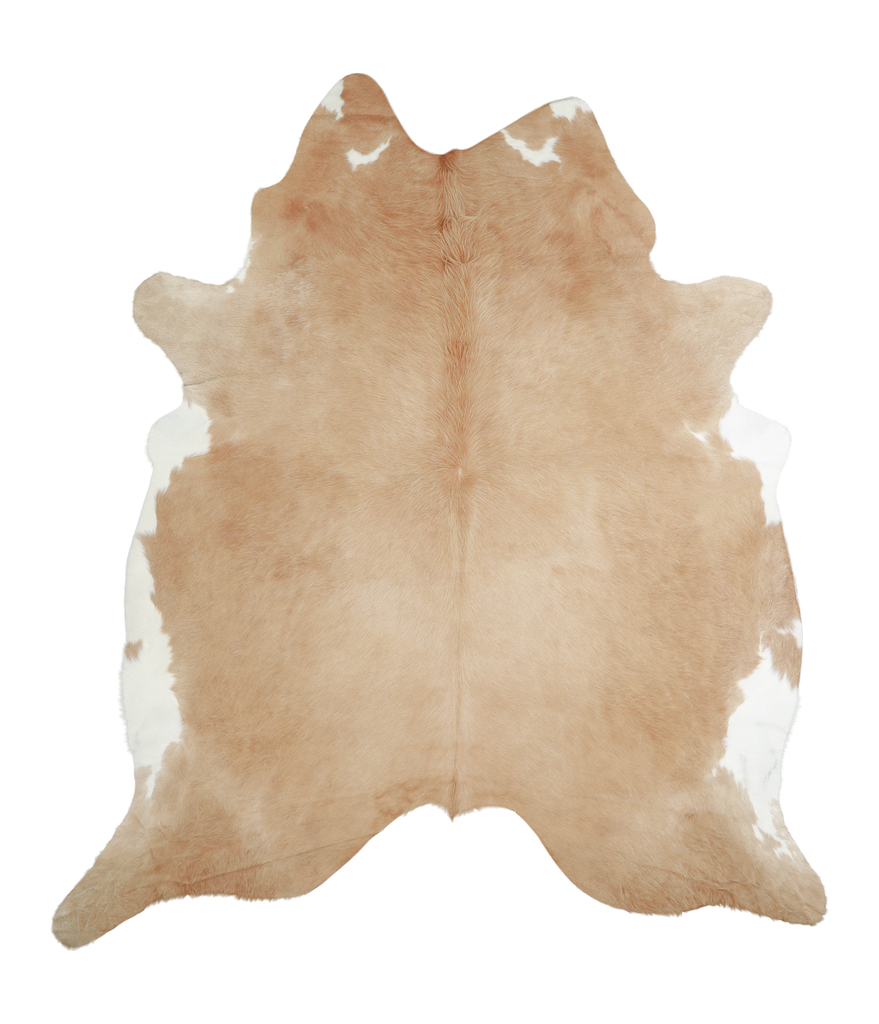 Beige XX-Large Brazilian Cowhide Rug 8'4"H x 7'3"W #A21065 by Hudson Hides