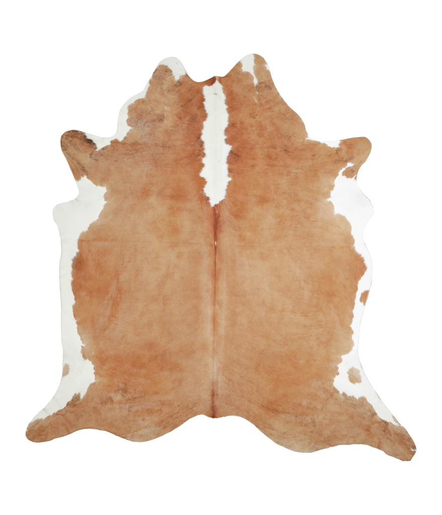 Beige and White XX-Large Brazilian Cowhide Rug 8'0"H x 7'7"W #A21066 by Hudson Hides