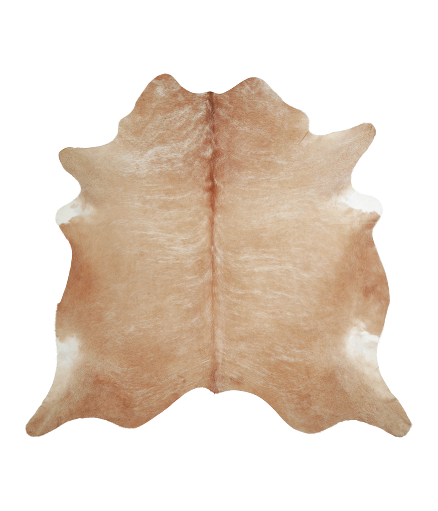 Beige XX-Large Brazilian Cowhide Rug 7'3"H x 7'8"W #A21067 by Hudson Hides