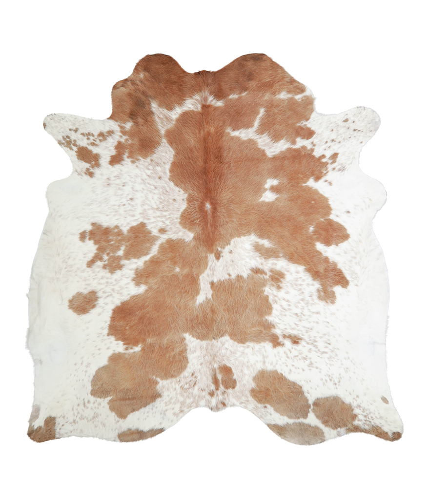 Brown and White X-Large Brazilian Cowhide Rug 7'2"H x 6'10"W #A21078 by Hudson Hides