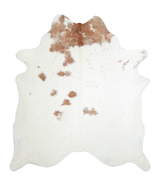 Brown and White XX-Large Brazilian Cowhide Rug 7'10"H x 6'11"W #A21079 by Hudson Hides