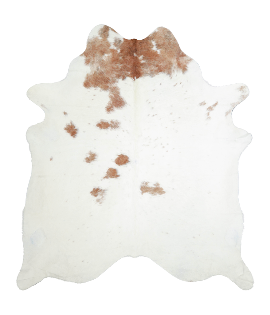 Brown and White XX-Large Brazilian Cowhide Rug 7'10"H x 6'11"W #A21079 by Hudson Hides