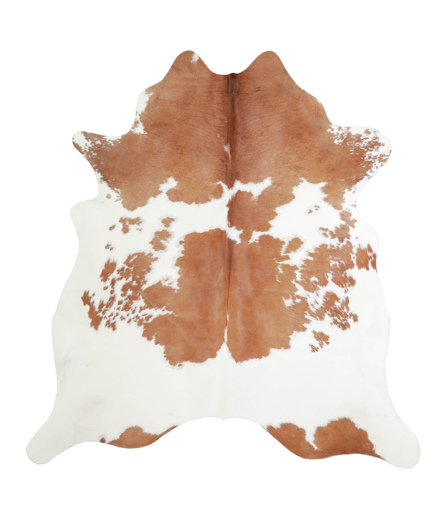 Brown and White Large Brazilian Cowhide Rug 6'5"H x 6'0"W #A21081 by Hudson Hides