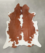 Brown and White X-Large Brazilian Cowhide Rug 6'2"H x 6'9"W #A21082 by Hudson Hides