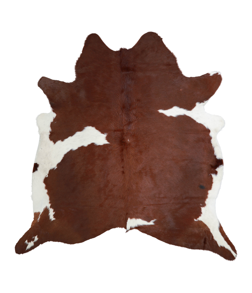 Brown and White X-Large Brazilian Cowhide Rug 6'8"H x 6'5"W #A21084 by Hudson Hides