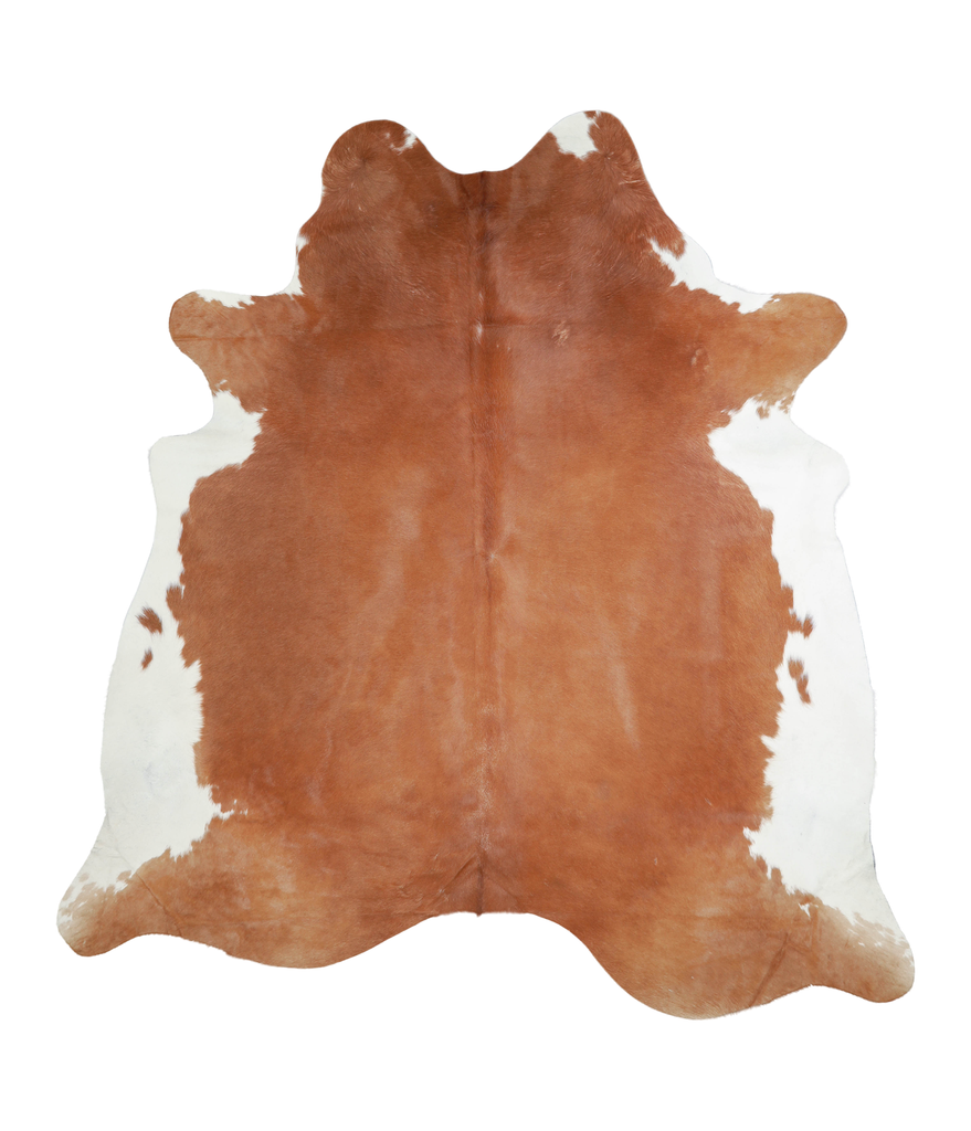 Brown and White Regular XX-Large Brazilian Cowhide Rug 7'9"H x 7'3"W #A21117 by Hudson Hides
