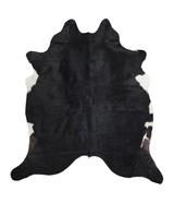 Solid Black X-Large Brazilian Cowhide Rug 7'3"H x 6'8"W #A21122 by Hudson Hides