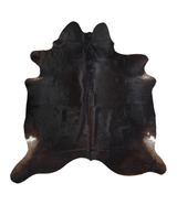 Solid Black XX-Large Brazilian Cowhide Rug 7'5"H x 7'0"W #A21124 by Hudson Hides