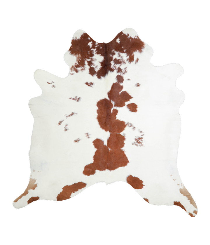Brown and White XX-Large Brazilian Cowhide Rug 7'2"H x 6'11"W #A21144 by Hudson Hides