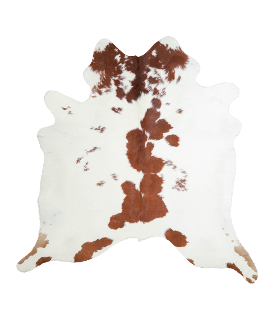 Brown and White XX-Large Brazilian Cowhide Rug 7'2"H x 6'11"W #A21144 by Hudson Hides